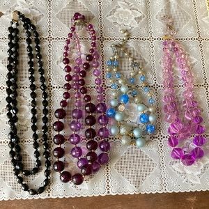 Vintage costume beaded necklaces